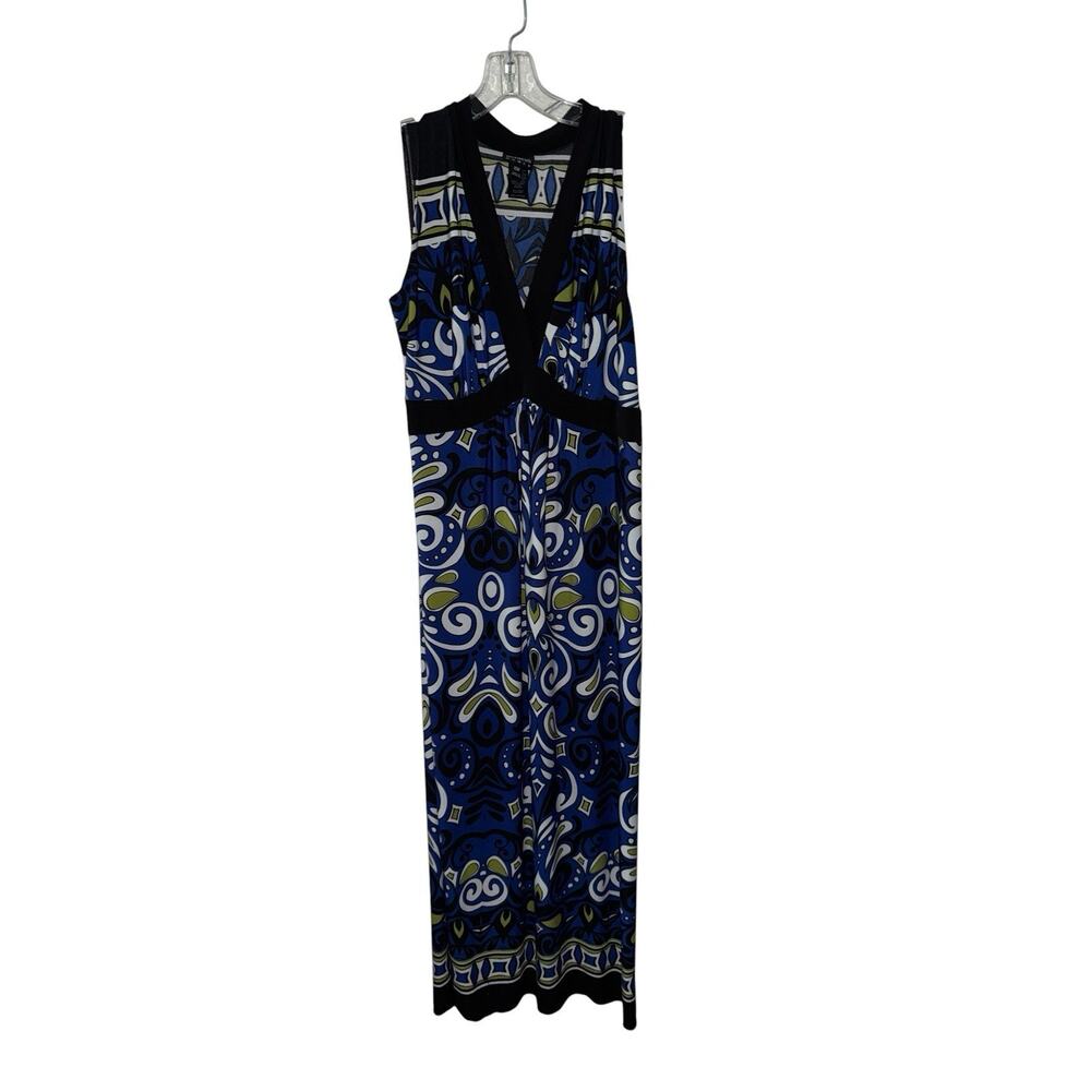 Plus Size 16W Empire Waist Maxi Dress Sleeveless Stretch En Focus Summer Beach - Picture 3 of 7